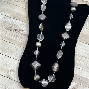 New York and Company Silver and Gray Women's Necklace